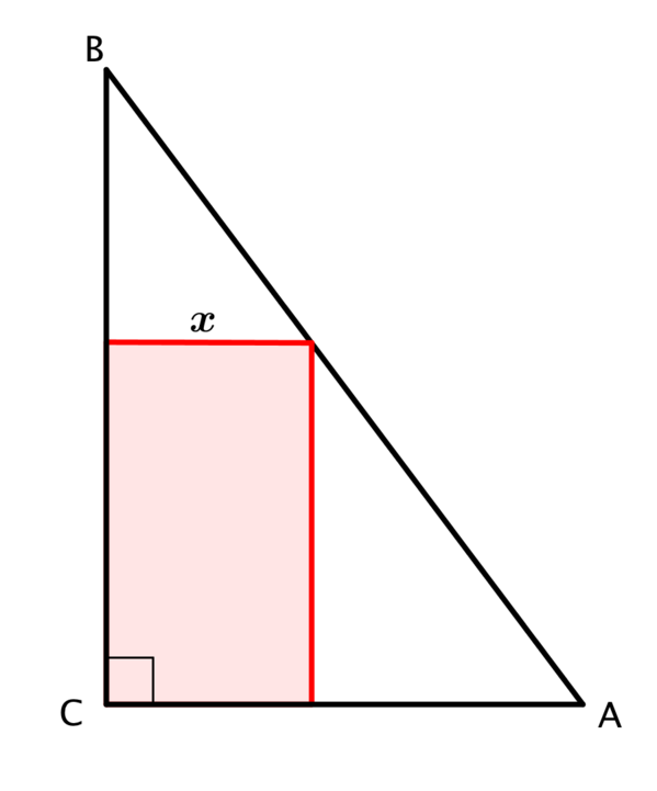 The length of the side parallel to C A is x.