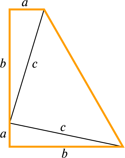 Trapezium shown to contain half a square of area c^2
