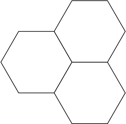 A part of the hexagonal tiling of the plane (i.e., the case where $n = p = 6$).