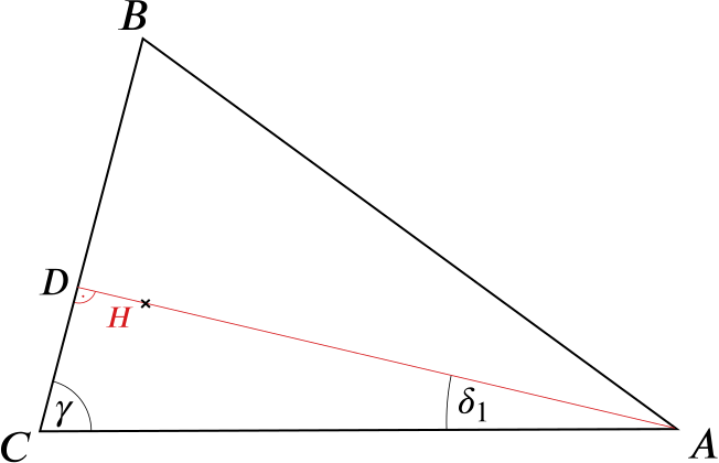 Triangle with orthocentre